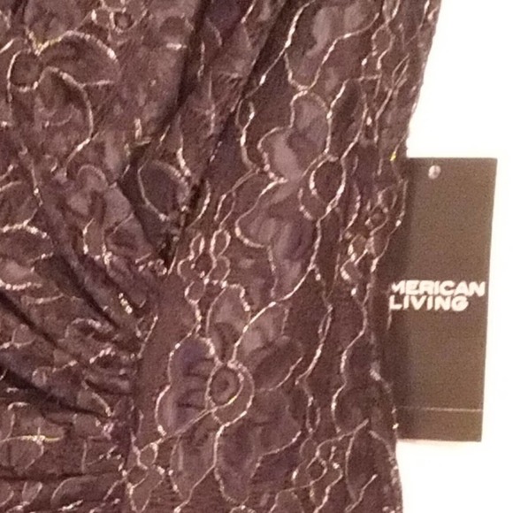 American Living Macy's Sheath Dress Ruched Waistline Back Zipper Navy Blue 4 NWT - Picture 9 of 9